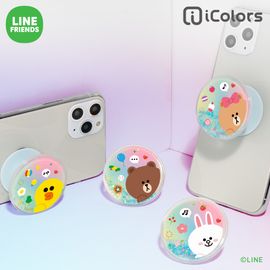 [S2B] LINE FRIENDS Bling Party Grip Holder_ Pop Grip Smartphone Grip Holder, BROWN, CONY, SALLY, CHOCO, iPhone, Samsung Galaxy, Galaxy Note, All Smartphones and Tablet